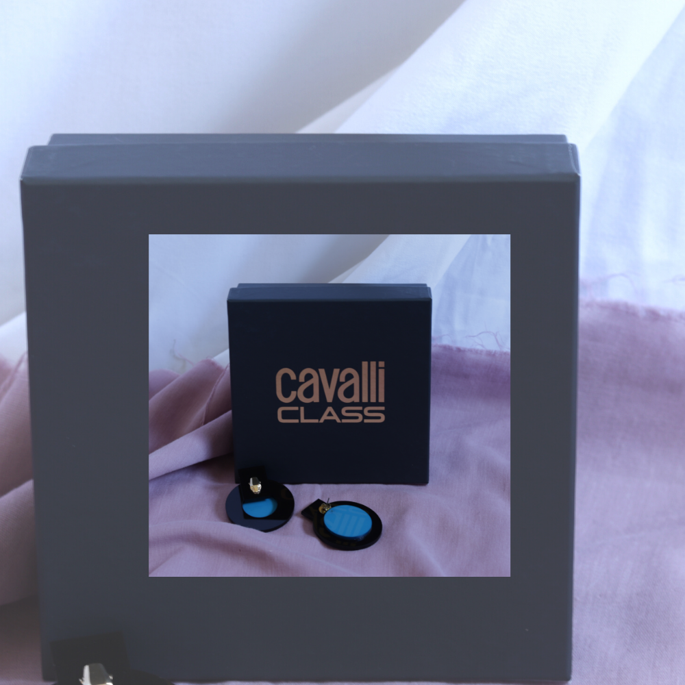 Cavalli Class Retro Color-Block Stud Earrings