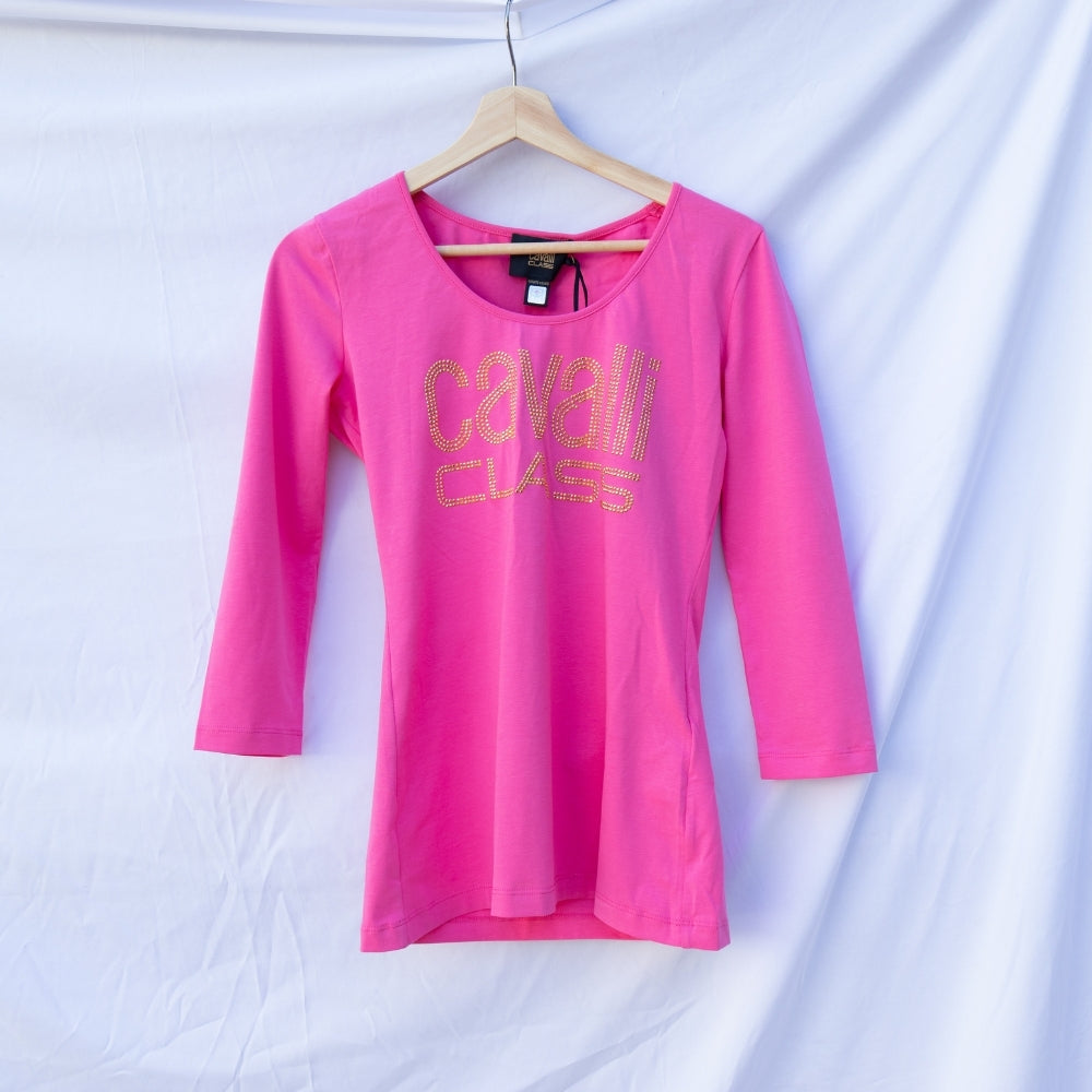 Cavalli Class pink studded shirt_ The Guilty Woman