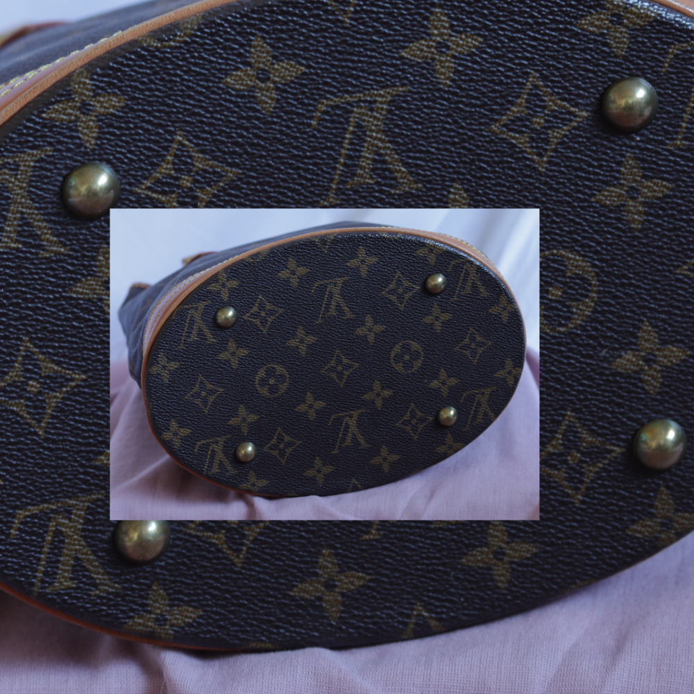 Bucket leather handbag Louis Vuitton Brown in Leather - 21856008