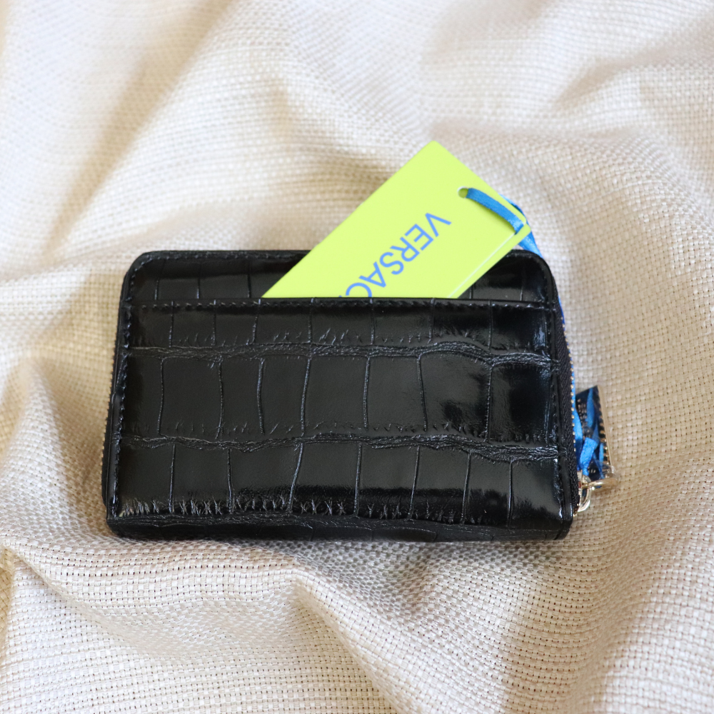 Black Croc-Embossed Wallet