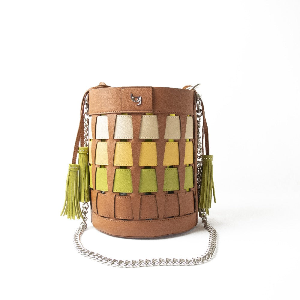 Byblos Simona Santa Fe Brown Bucket Bag - bucket bag front