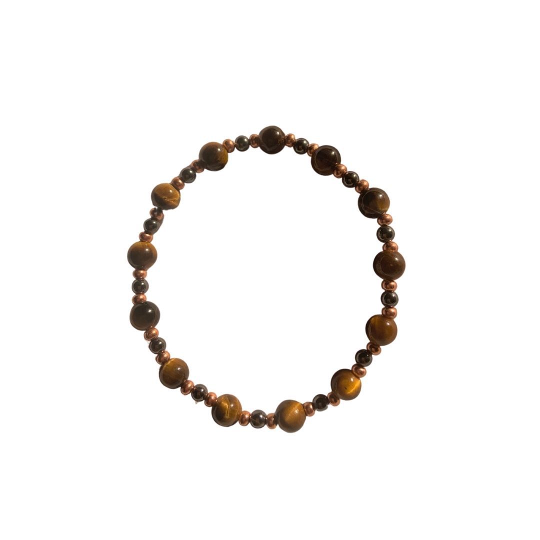 Earthing Tiger Eye With Hematite - bracelet