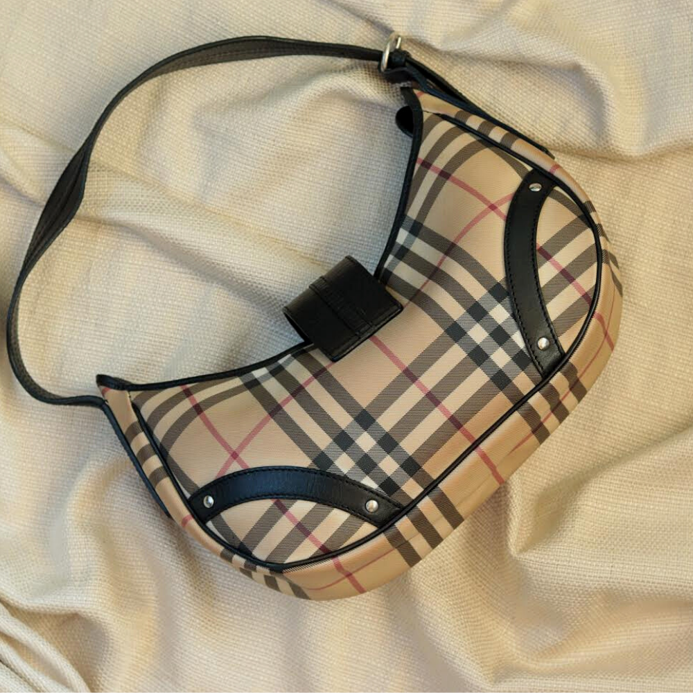 burberry check leather trim bag back_ The Guilty Woman