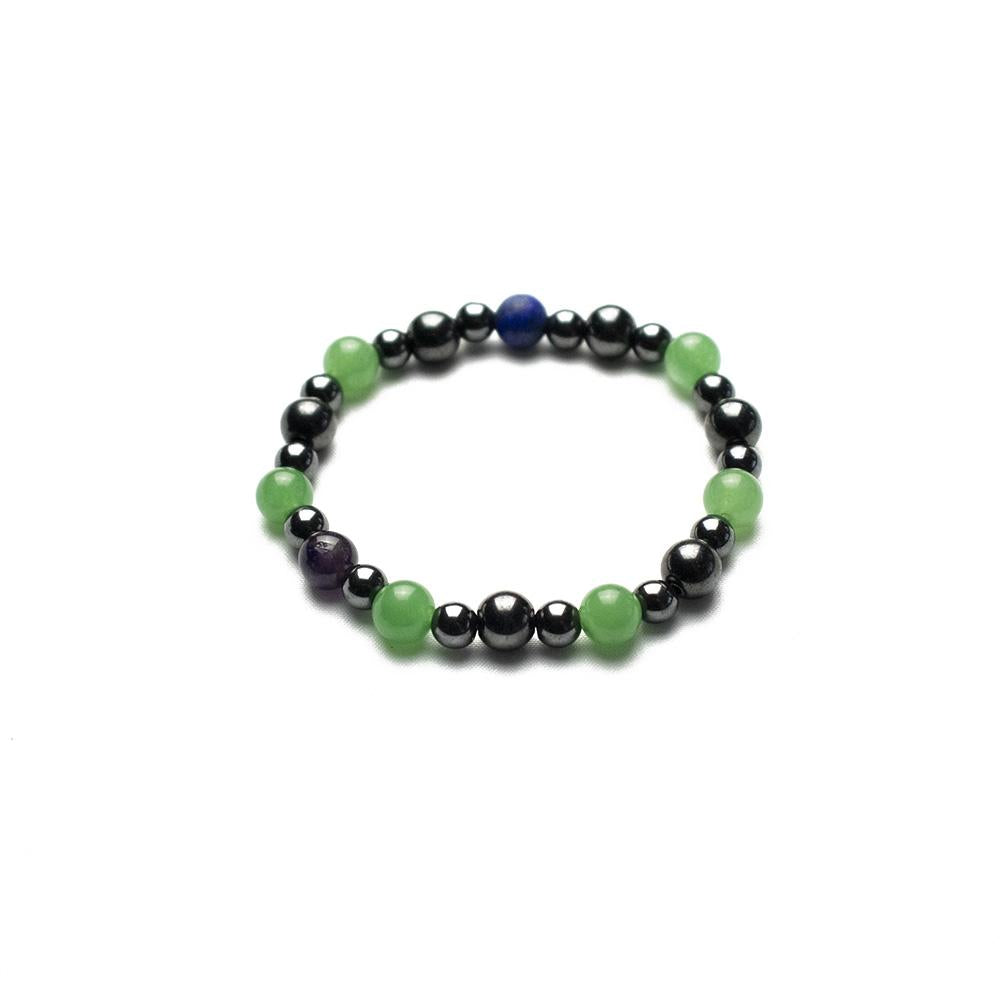 Jade and Hematite Gemstone Bracelet - bracelet